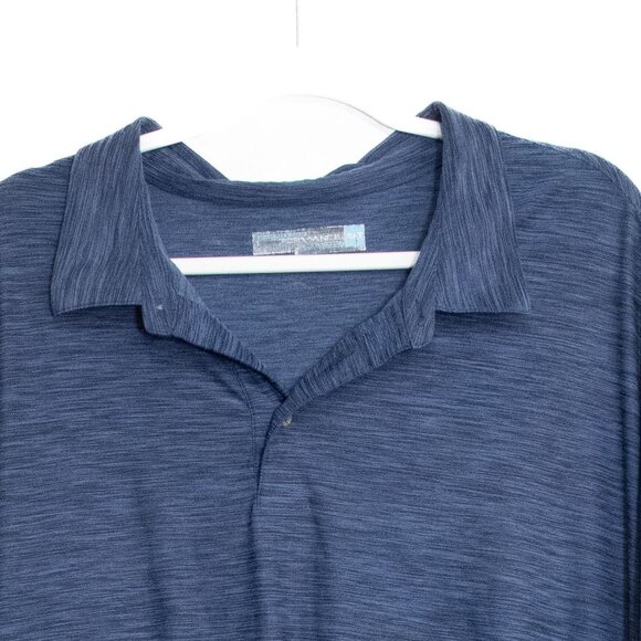 Mens Polo Shirt By Roundtree & Yorke Navy Short Sleeve Relaxed Fit - Picture 3 of 10